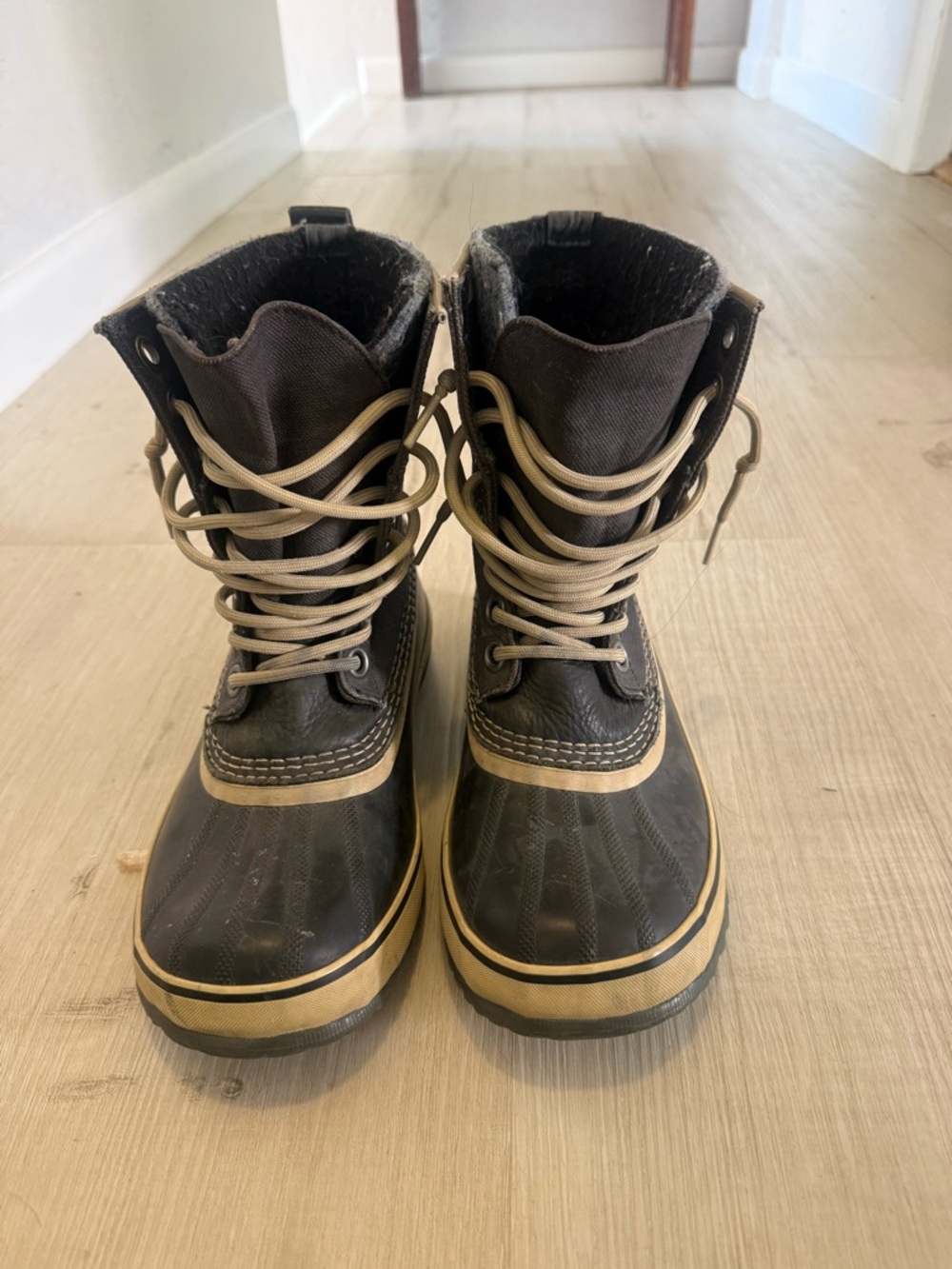 Sorel Brown and Tan Winter Rain Boots